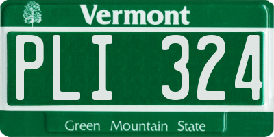 VT license plate PLI324