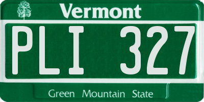 VT license plate PLI327