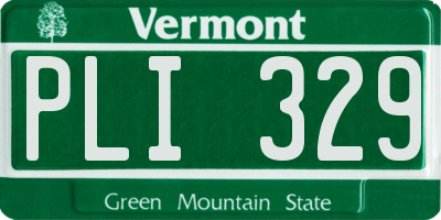 VT license plate PLI329