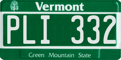 VT license plate PLI332