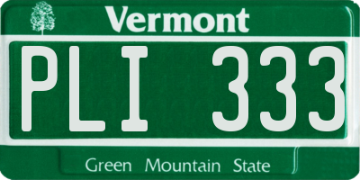 VT license plate PLI333