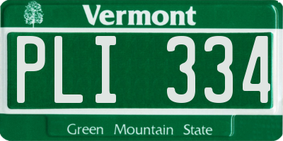 VT license plate PLI334