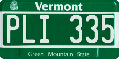 VT license plate PLI335