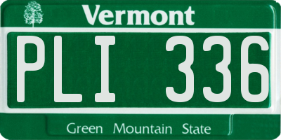 VT license plate PLI336