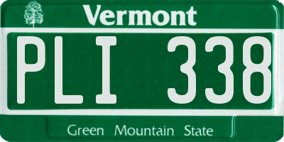 VT license plate PLI338
