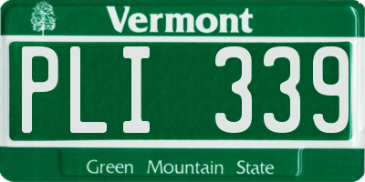 VT license plate PLI339