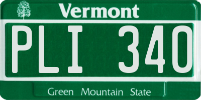 VT license plate PLI340
