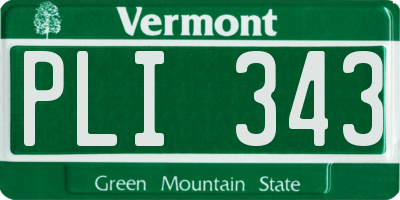 VT license plate PLI343