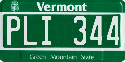 VT license plate PLI344