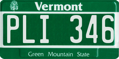 VT license plate PLI346