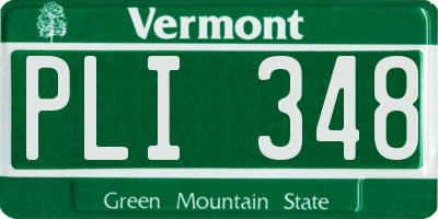 VT license plate PLI348
