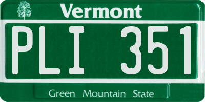 VT license plate PLI351