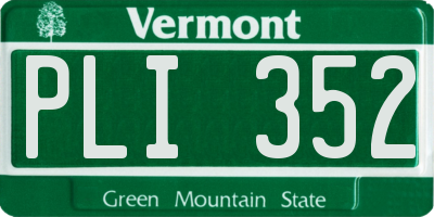 VT license plate PLI352