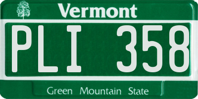 VT license plate PLI358