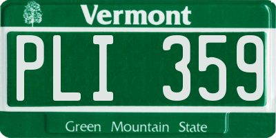 VT license plate PLI359