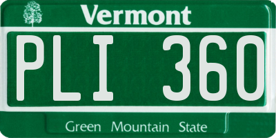 VT license plate PLI360