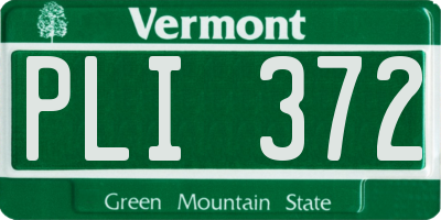 VT license plate PLI372