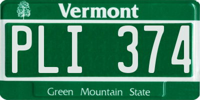 VT license plate PLI374