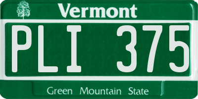 VT license plate PLI375