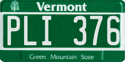 VT license plate PLI376