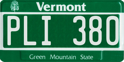 VT license plate PLI380