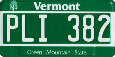 VT license plate PLI382