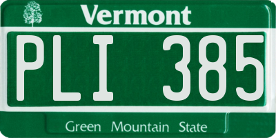 VT license plate PLI385
