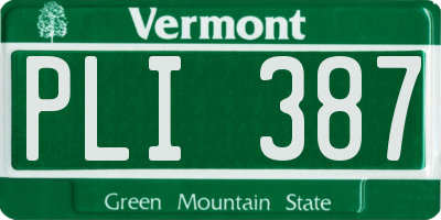 VT license plate PLI387