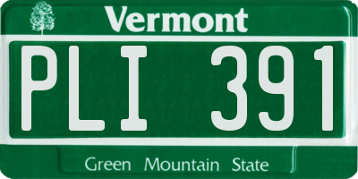 VT license plate PLI391