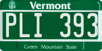 VT license plate PLI393