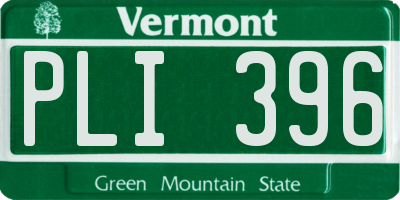 VT license plate PLI396