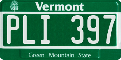 VT license plate PLI397
