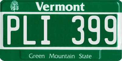 VT license plate PLI399