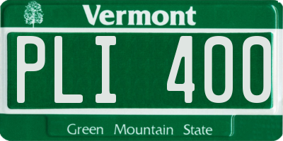 VT license plate PLI400