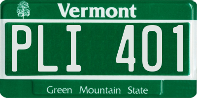 VT license plate PLI401