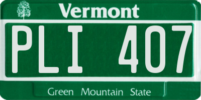 VT license plate PLI407