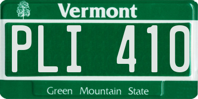 VT license plate PLI410