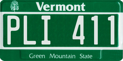 VT license plate PLI411