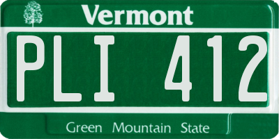 VT license plate PLI412