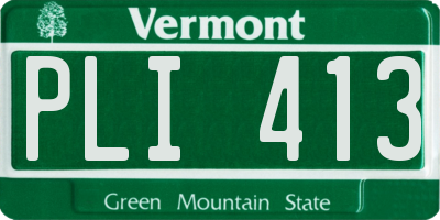 VT license plate PLI413