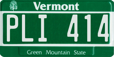 VT license plate PLI414
