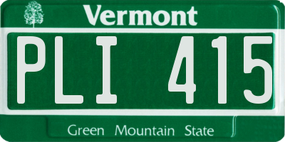 VT license plate PLI415