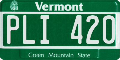 VT license plate PLI420