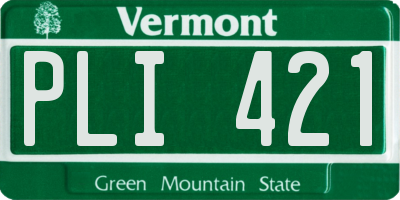 VT license plate PLI421