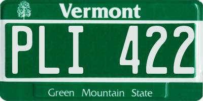 VT license plate PLI422