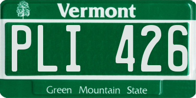 VT license plate PLI426