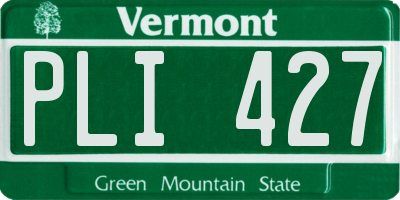 VT license plate PLI427