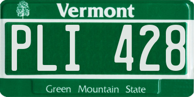 VT license plate PLI428