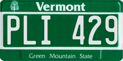 VT license plate PLI429