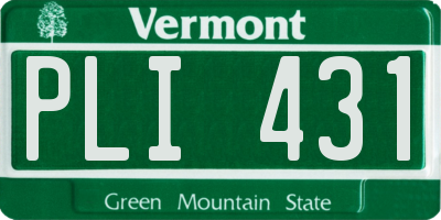 VT license plate PLI431